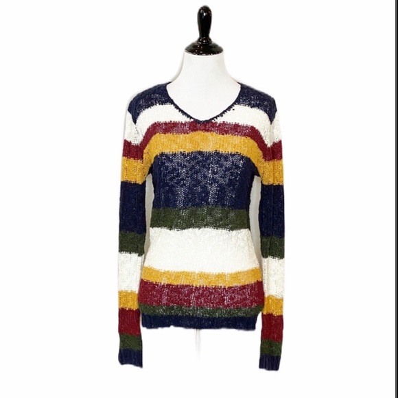 Skies are Blue StitchFix Striped V-Sweater- Size XS - Picture 1 of 8